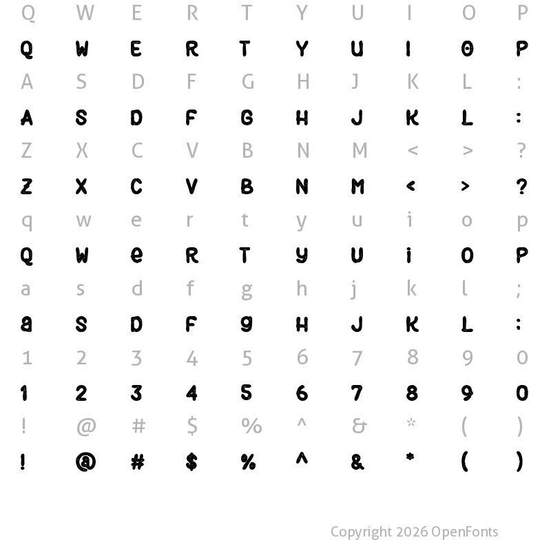 Character Map of Black Burger Rough