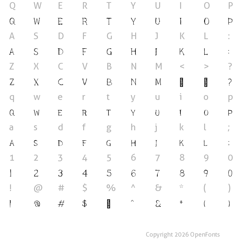 Character Map of Black Cat Whiskers Regular