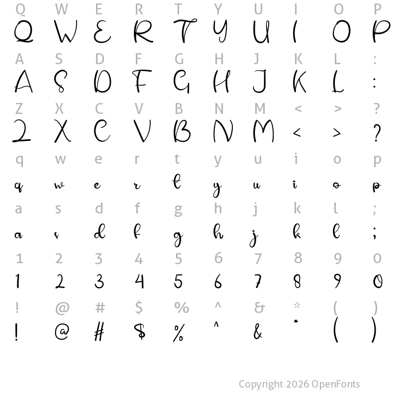 Character Map of Black Girl Regular
