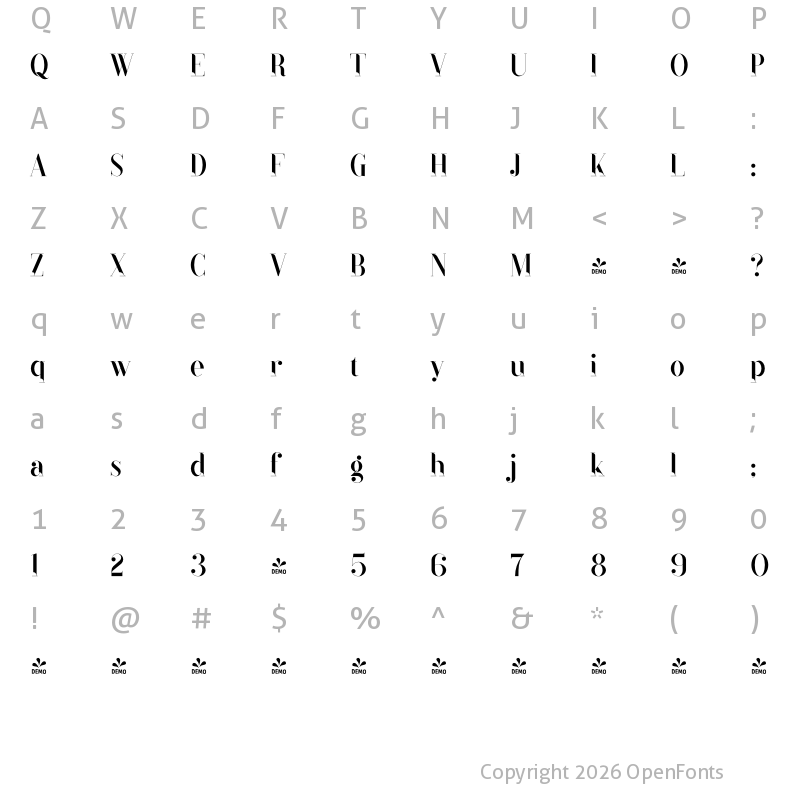 Character Map of Black Goose Reversed