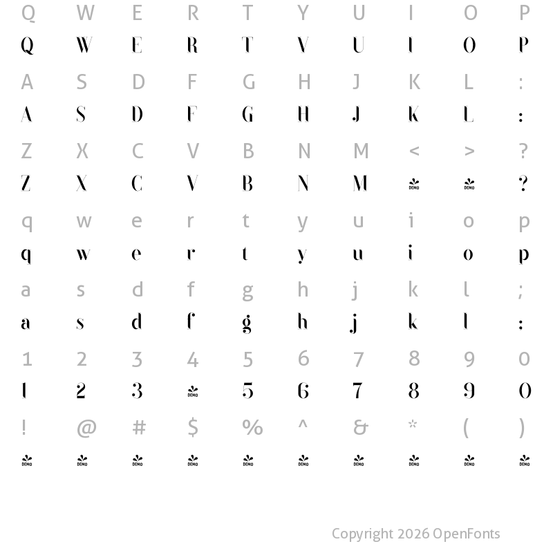 Character Map of Black Goose Rounded