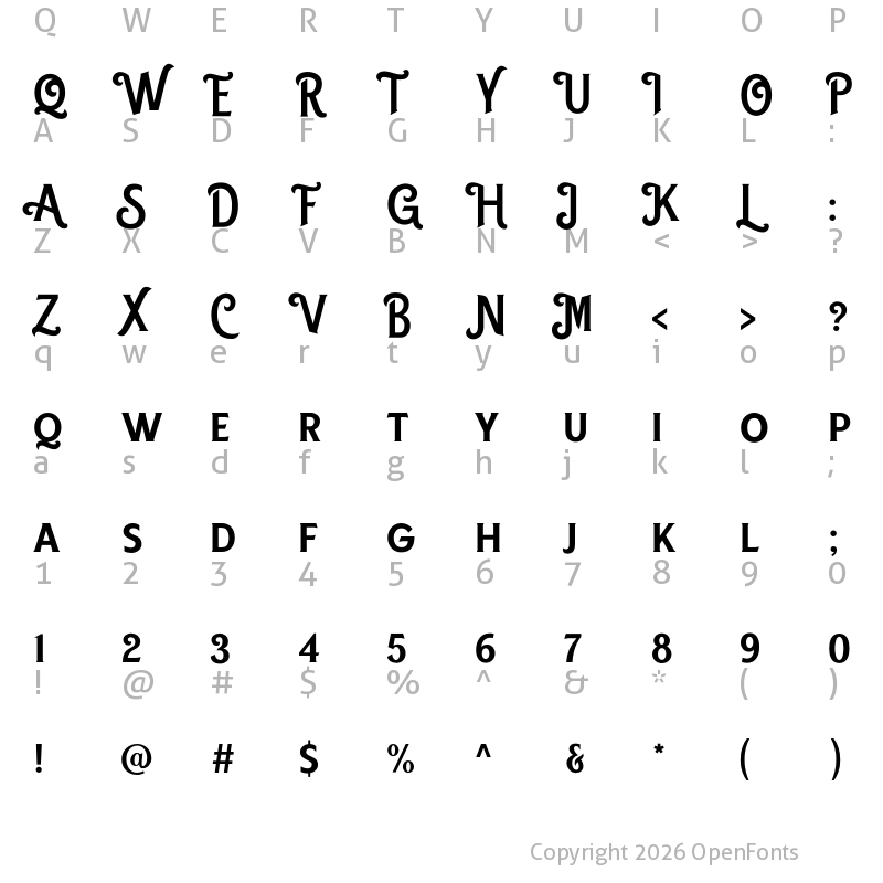 Character Map of Black Gumners Bold