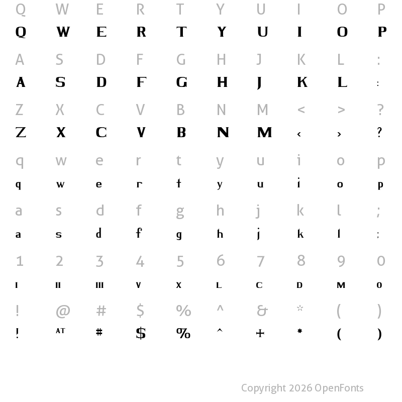 Character Map of BLACK KNIGHT Regular
