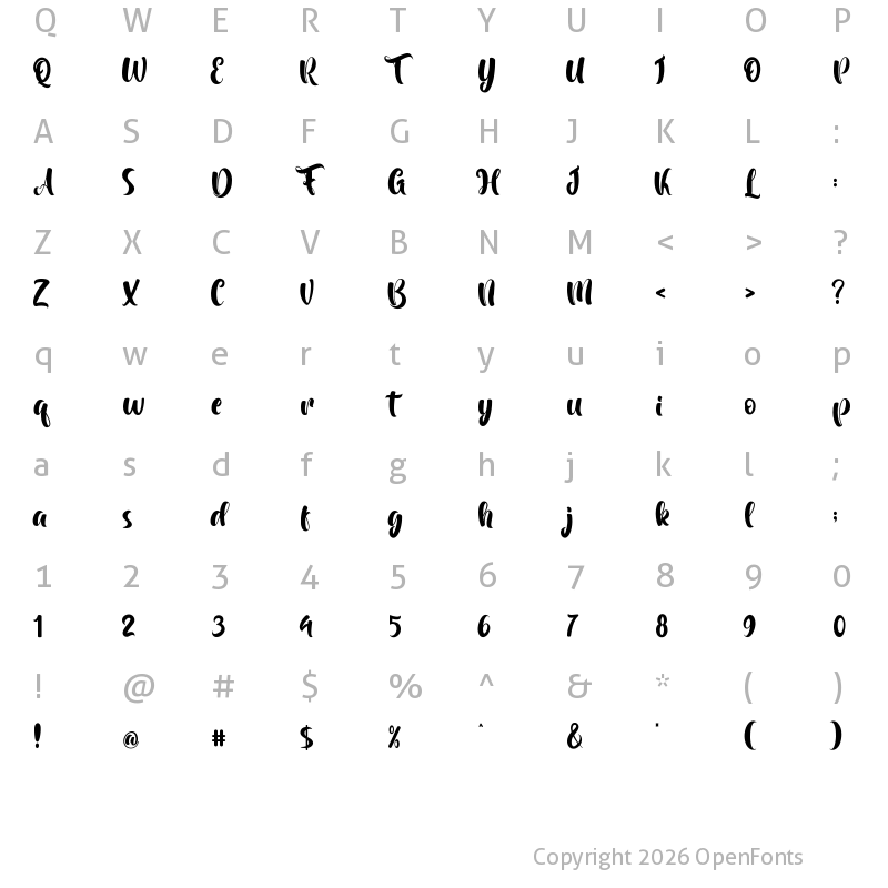 Character Map of Black Pink Regular