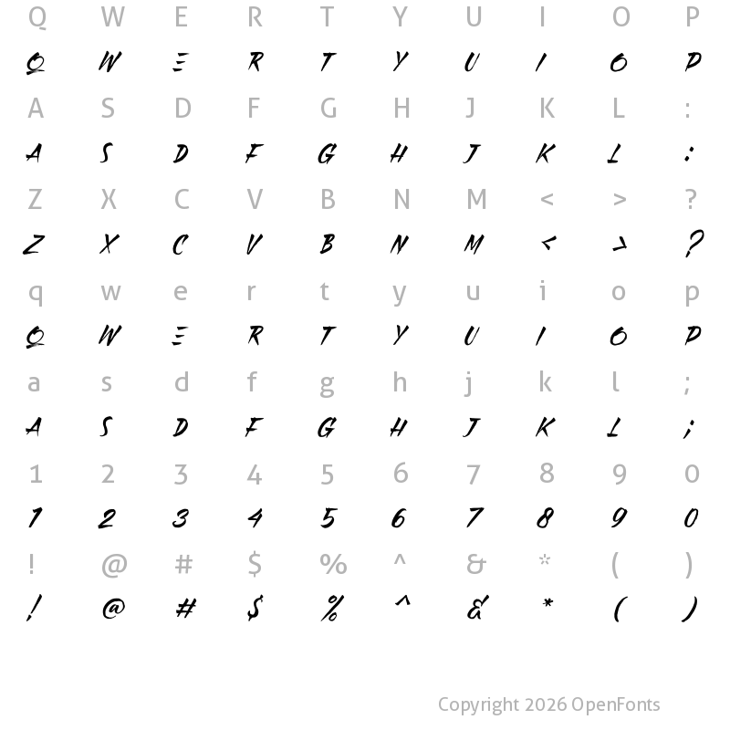 Character Map of Black Pumpkin Regular