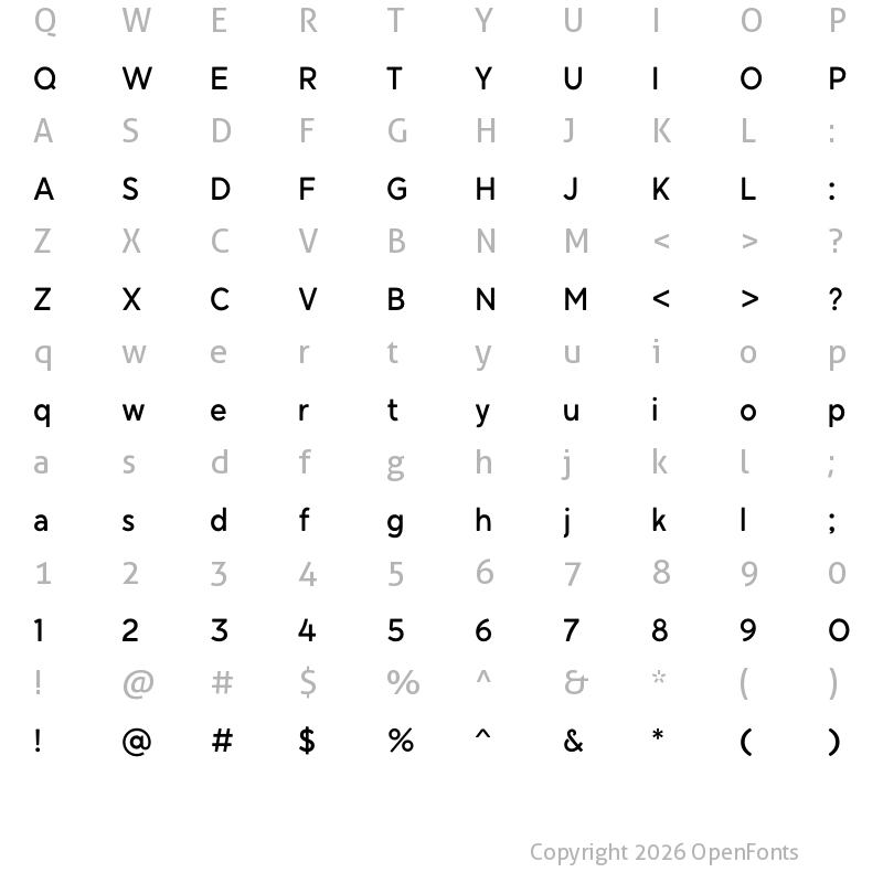 Character Map of Black Sans Condensed Medium