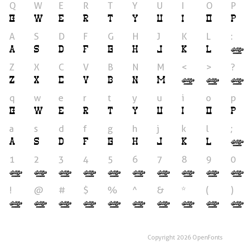 Character Map of Black Team Demo Roughen