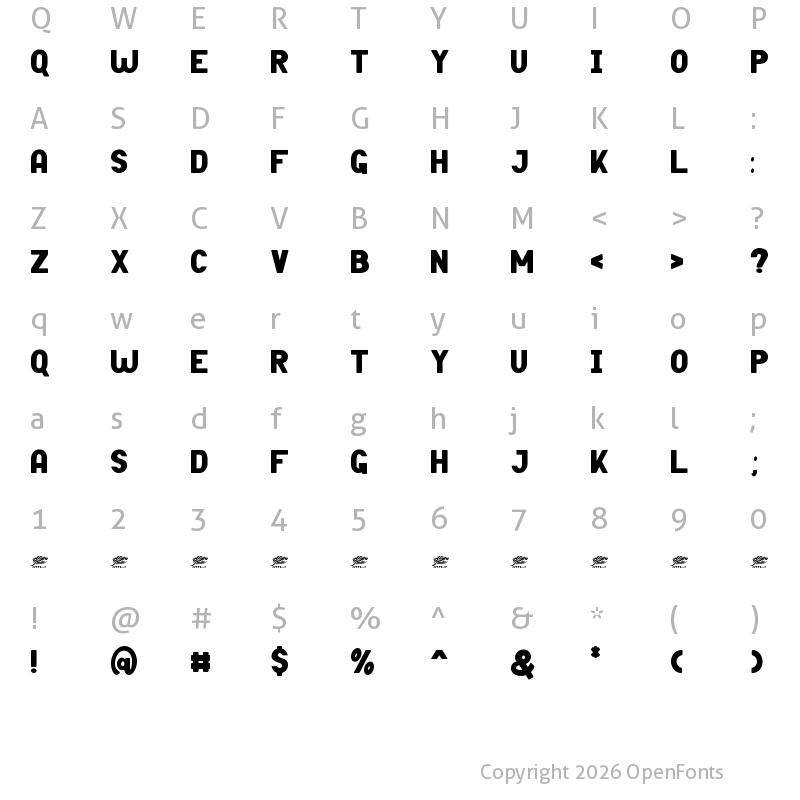 Character Map of Black Thone - Personal Use Regular