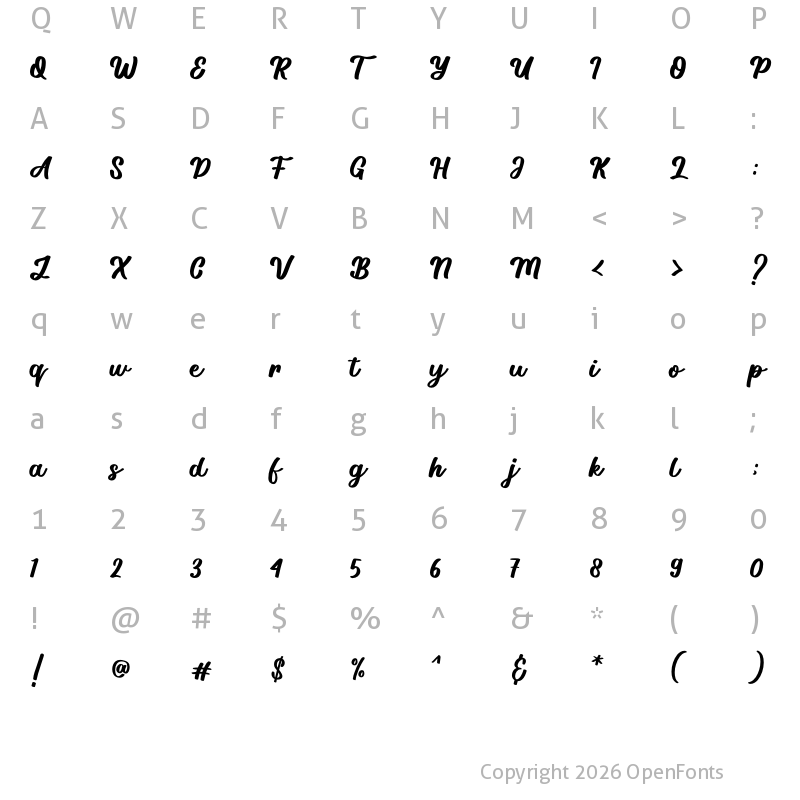 Character Map of Black Vintage Regular