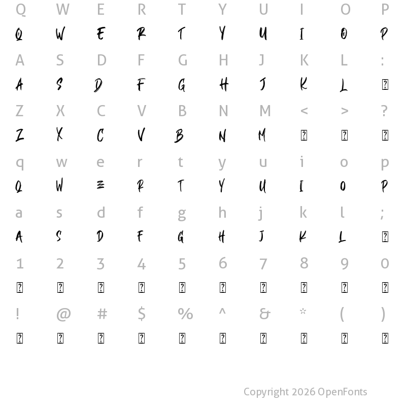 Character Map of BLACKBALL Regular