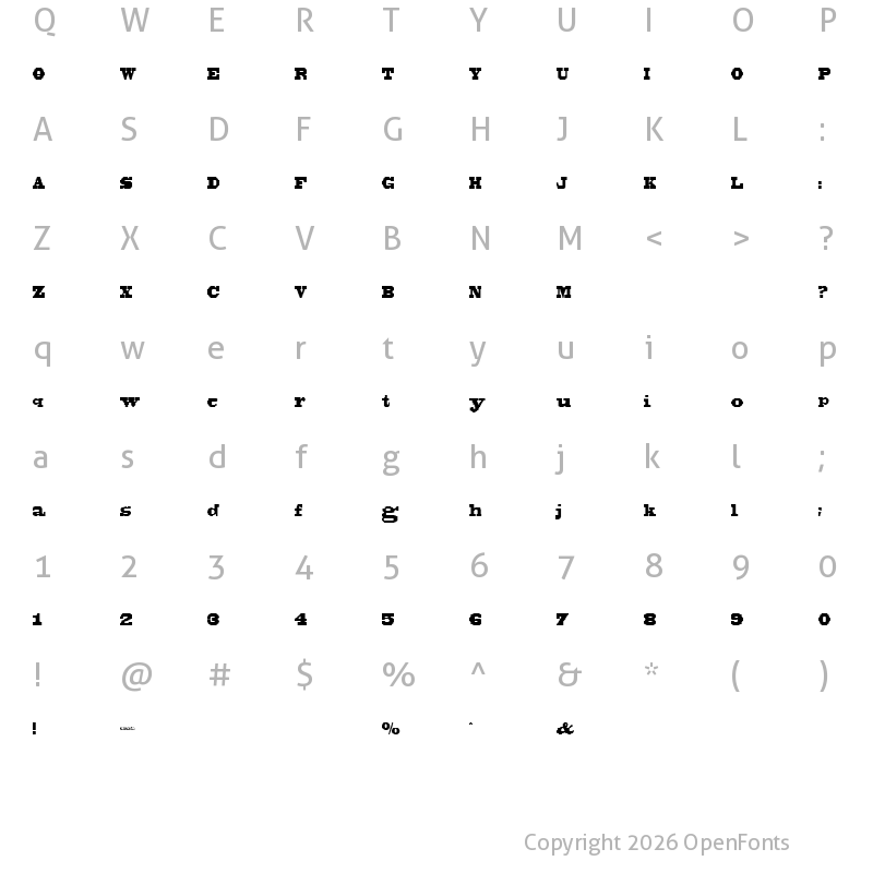 Character Map of BLACKBONSAI1.0 Regular