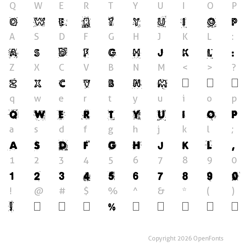 Character Map of BlackNdot Regular