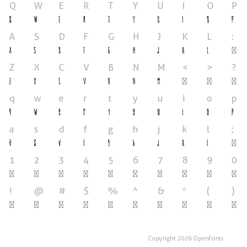 Character Map of BlackOut-Demo Regular