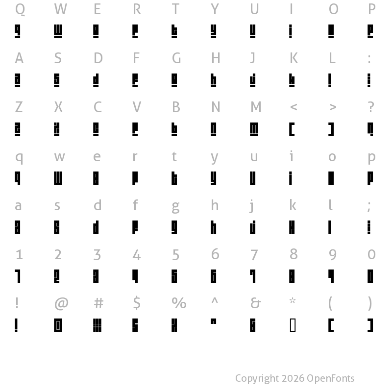 Character Map of Blackout Regular