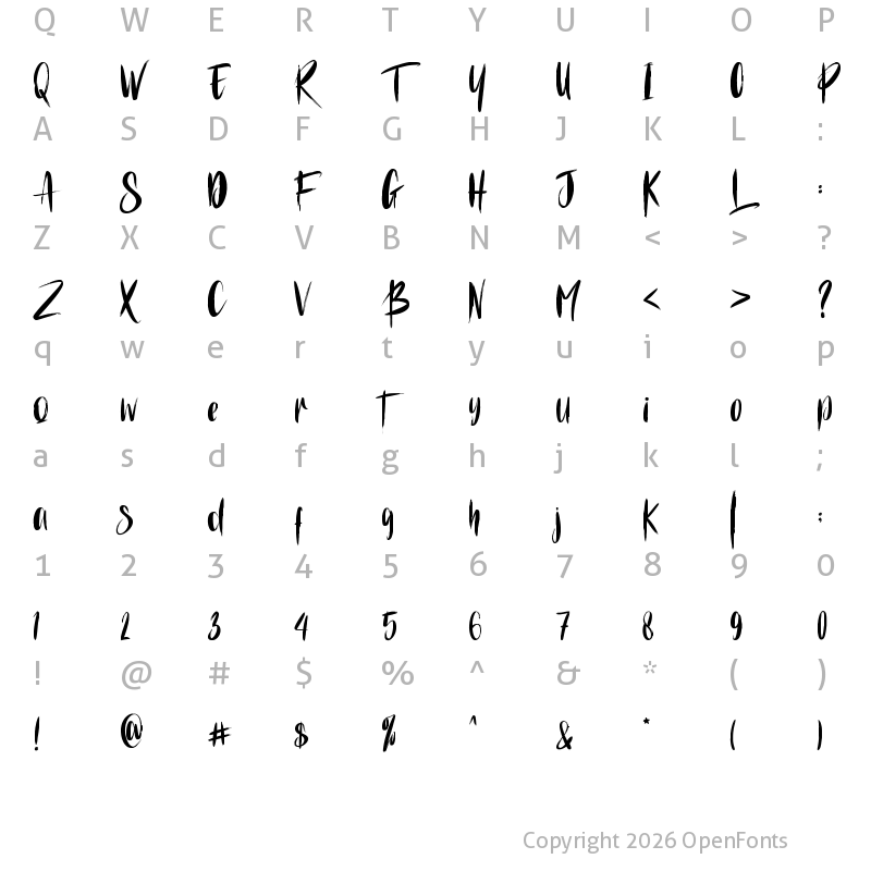 Character Map of Blackrocky-personal use Regular