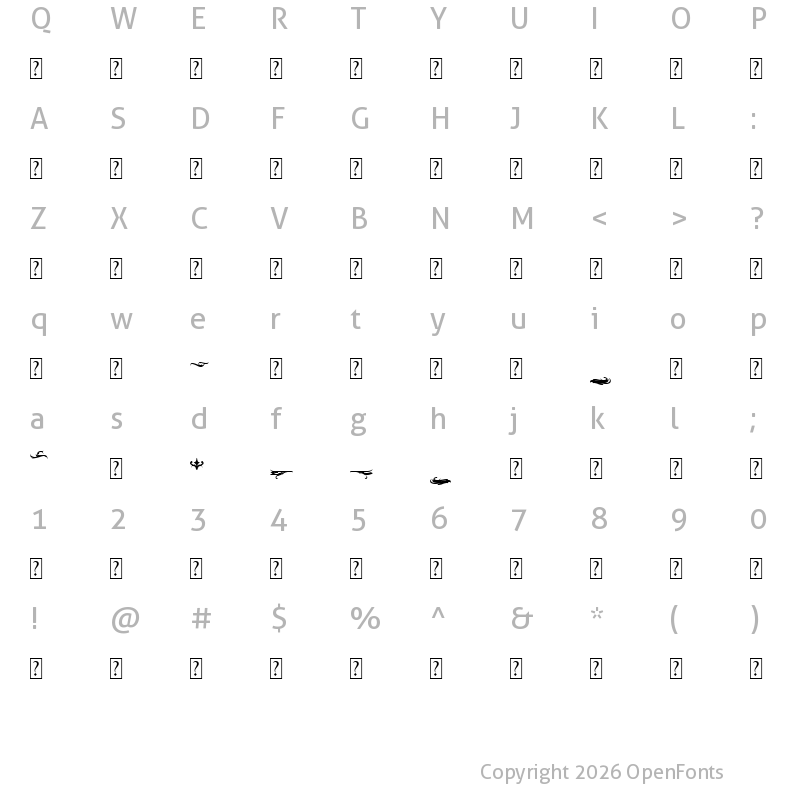 Character Map of Blackrose Ornament Regular