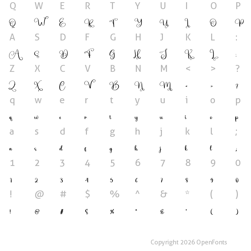 Character Map of Blackside Regular