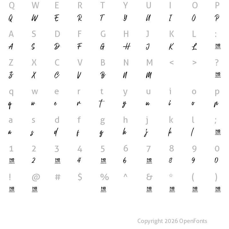 Character Map of Blackson Regular