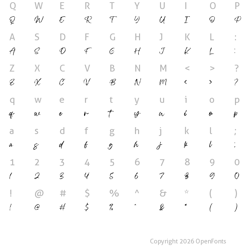 Character Map of Blackwell Regular