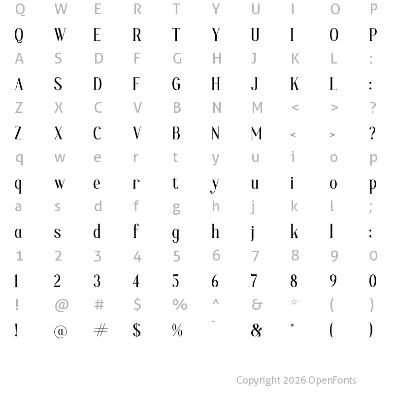 Character Map of Blafhy Glibs Regular