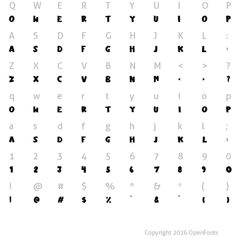 Character Map of Blank Idea Regular
