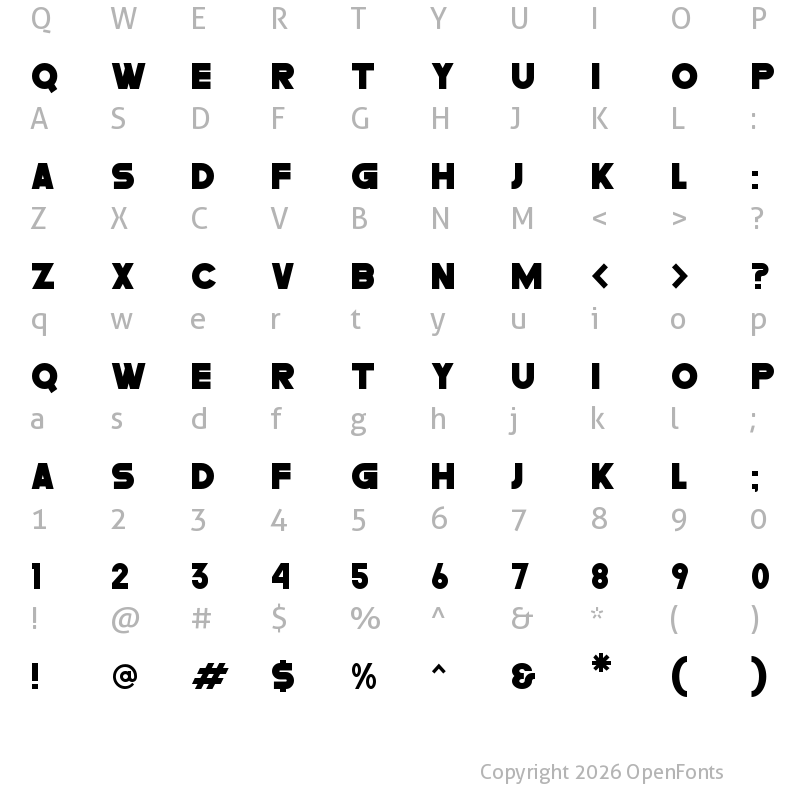 Character Map of BLANK SPACE Regular