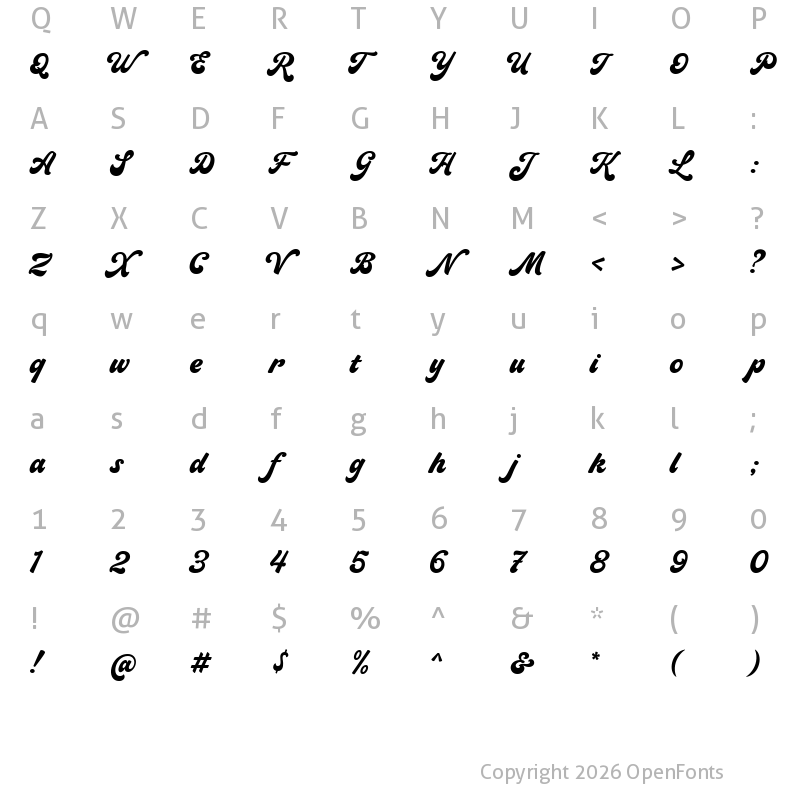 Character Map of Blantika Regular