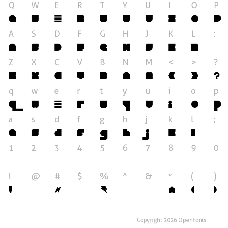 Character Map of Blast Beat Regular