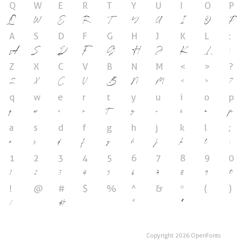 Character Map of Blastmith DEMO Regular