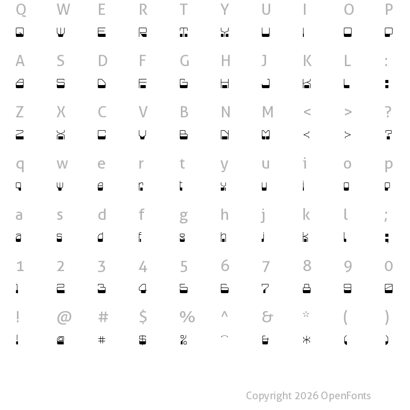 Character Map of Blazium Regular