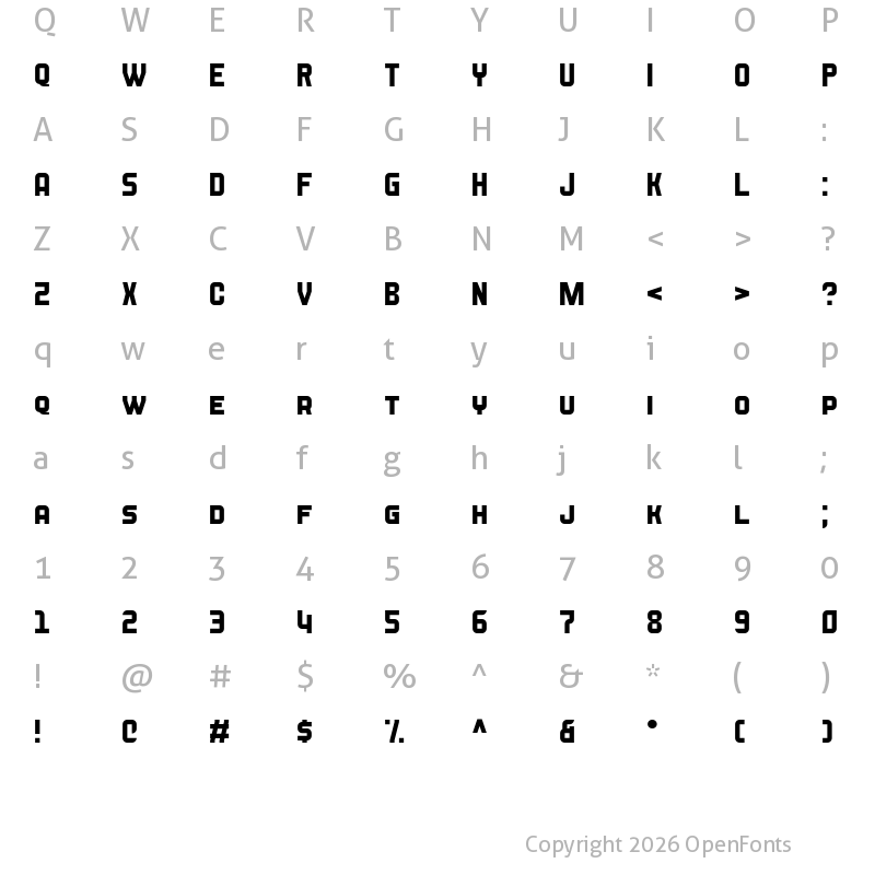 Character Map of Blazma Regular