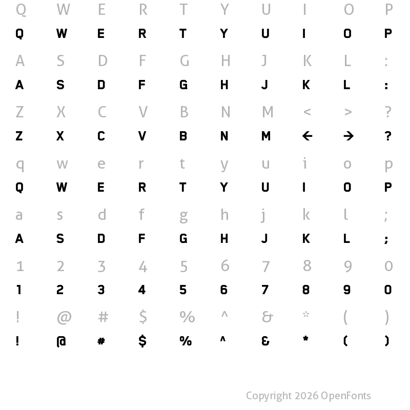 Character Map of Blender Pro Heavy