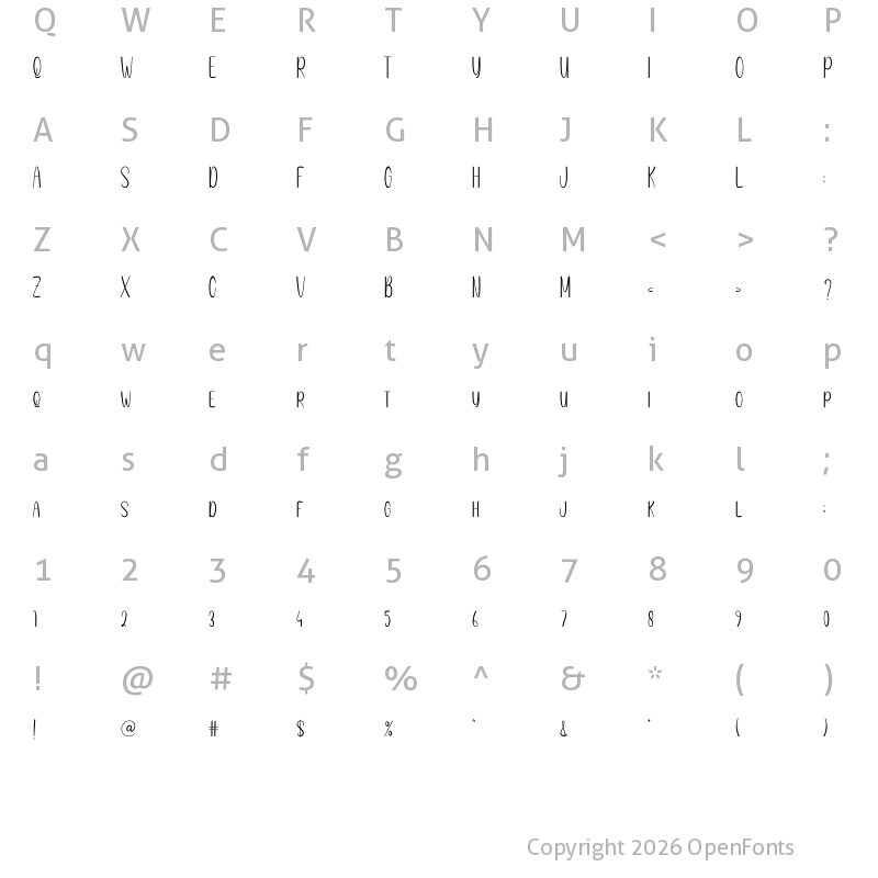 Character Map of BLESCON SUPER Regular