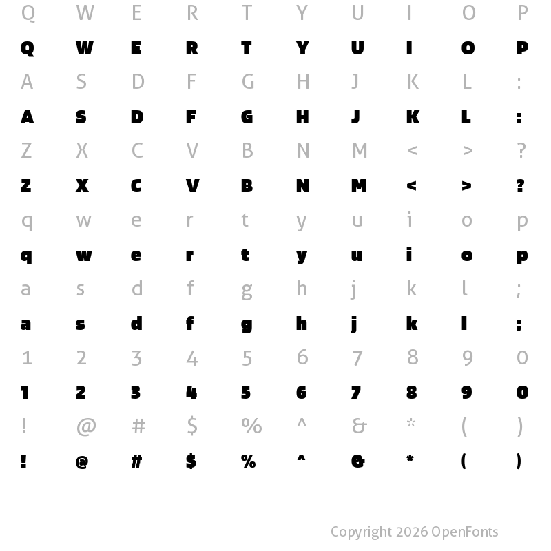 Character Map of Blinker Black