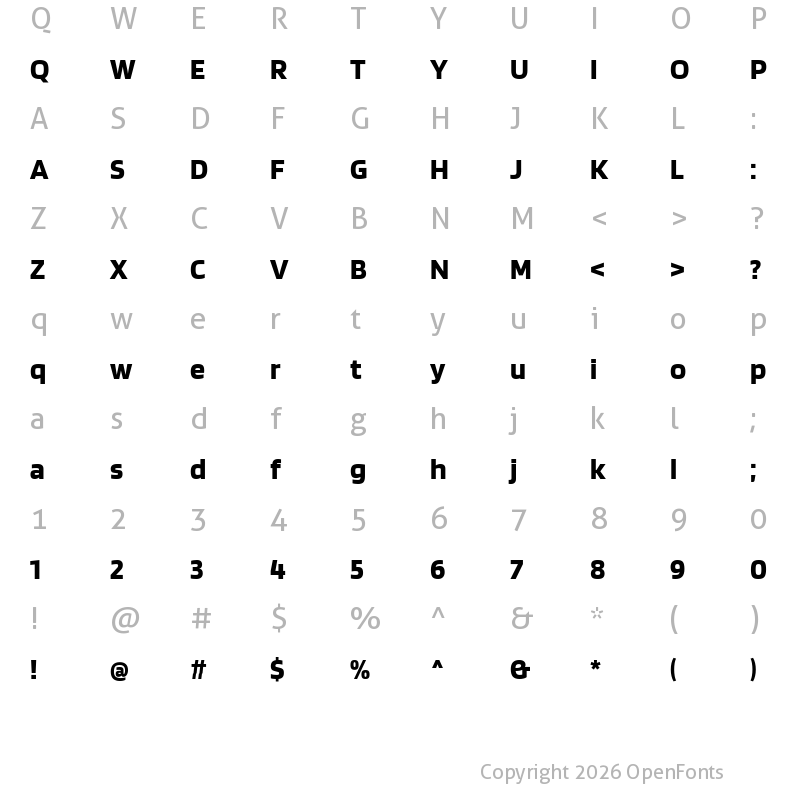 Character Map of Blinker Bold