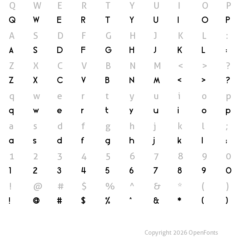Character Map of Blissful Thinking Regular