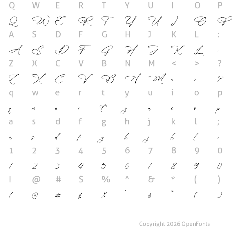 Character Map of Blissfuly Magnotia Regular