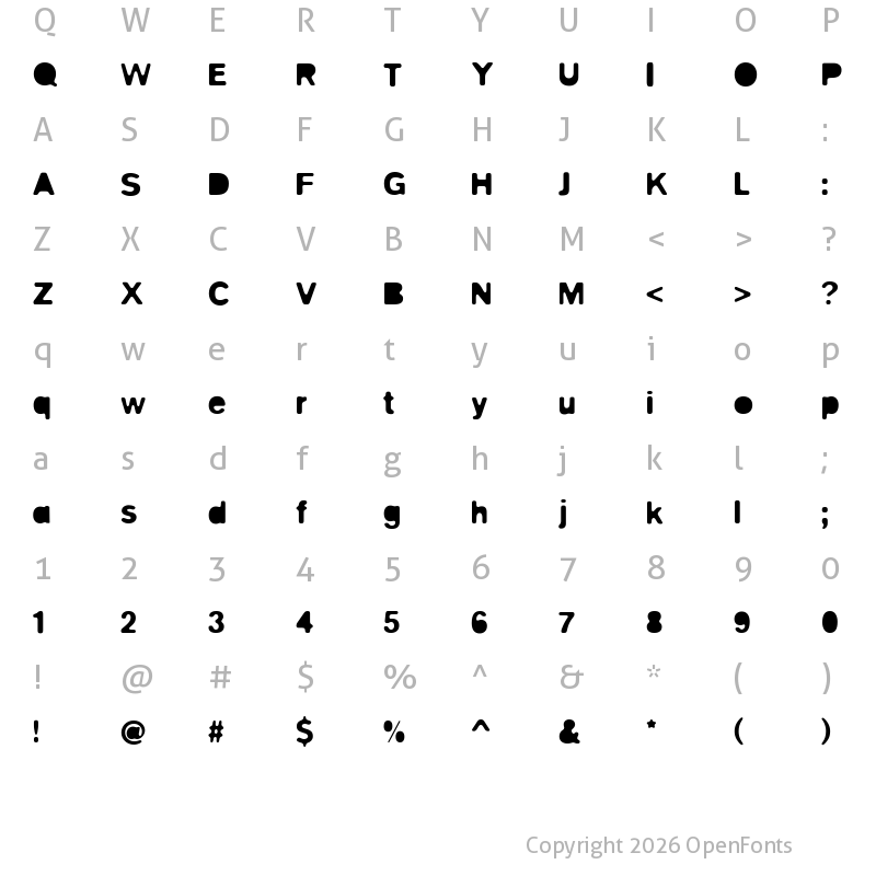 Character Map of Blitz Regular