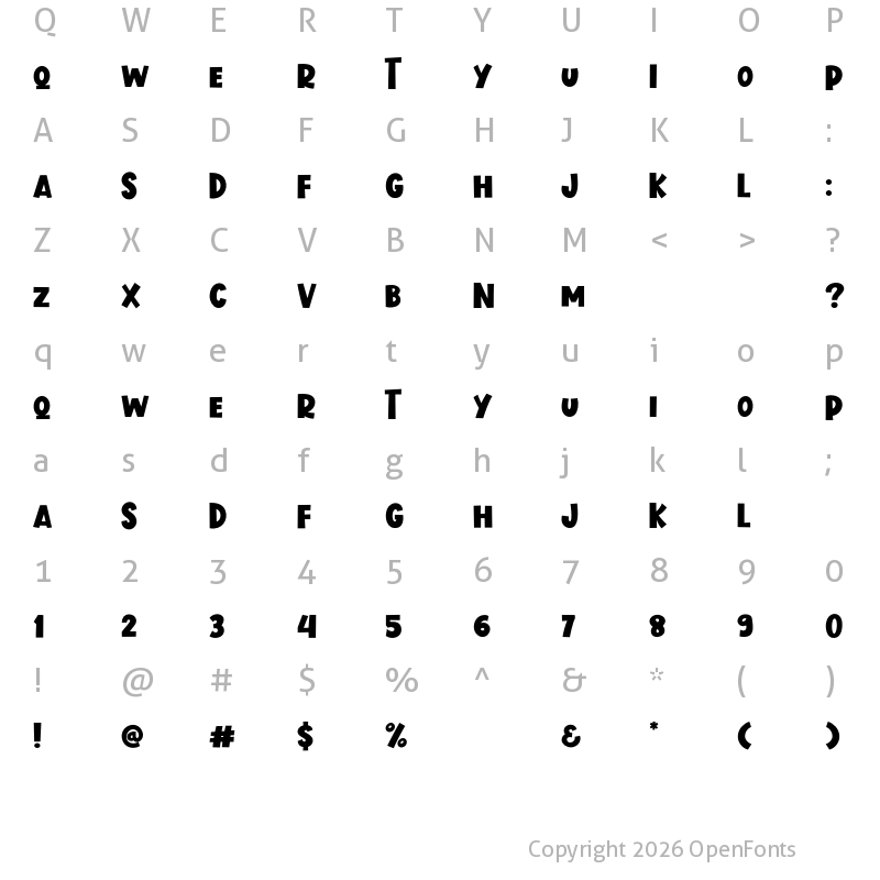 Character Map of Blitzen Deer Regular