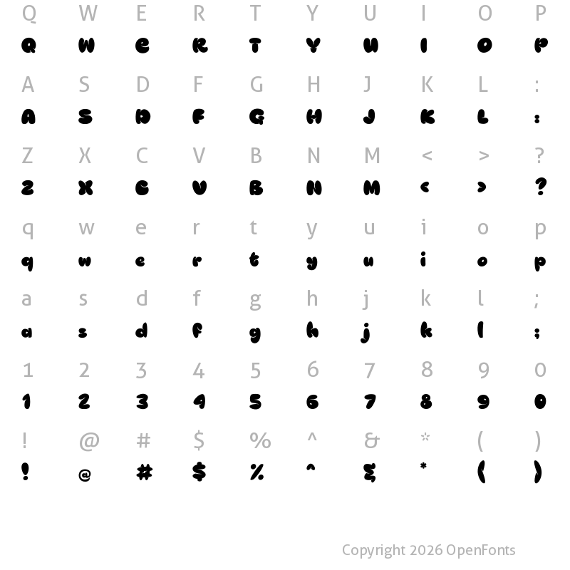 Character Map of Blob And Happy Regular