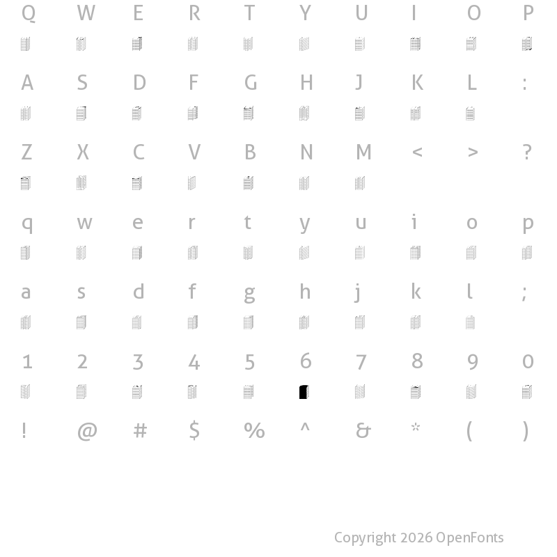 Character Map of Block 1900 Regular