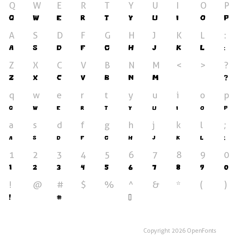 Character Map of Block_Awesome Medium