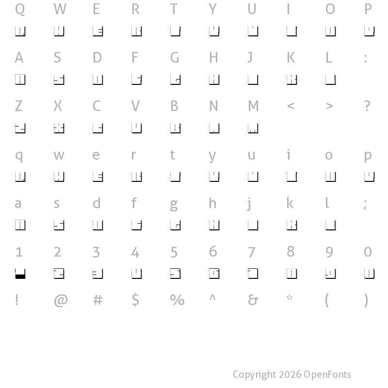 Character Map of Blockman-outlined Regular