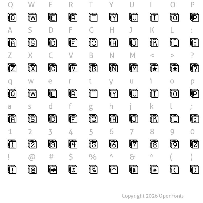 Character Map of Blockys St Regular