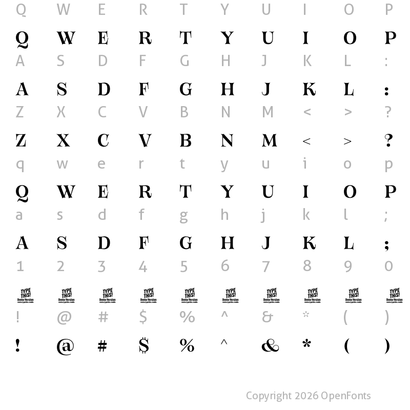 Character Map of Bloemche All Caps Regular Trial