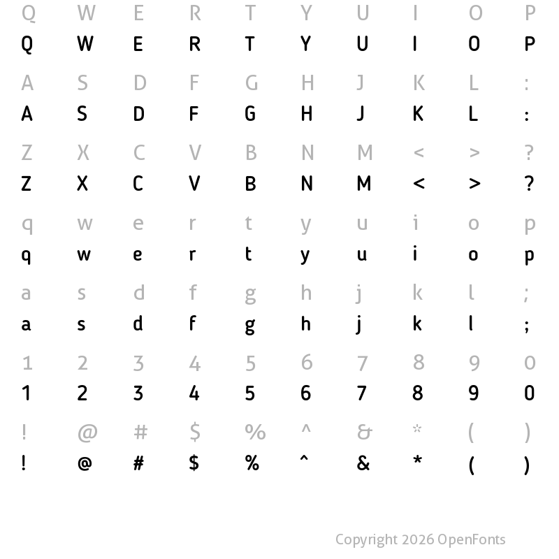 Character Map of Blogger Sans Medium