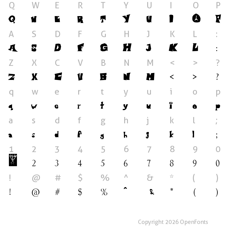 Character Map of Blondie Regular