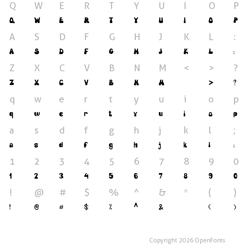 Character Map of BLONDIE Regular
