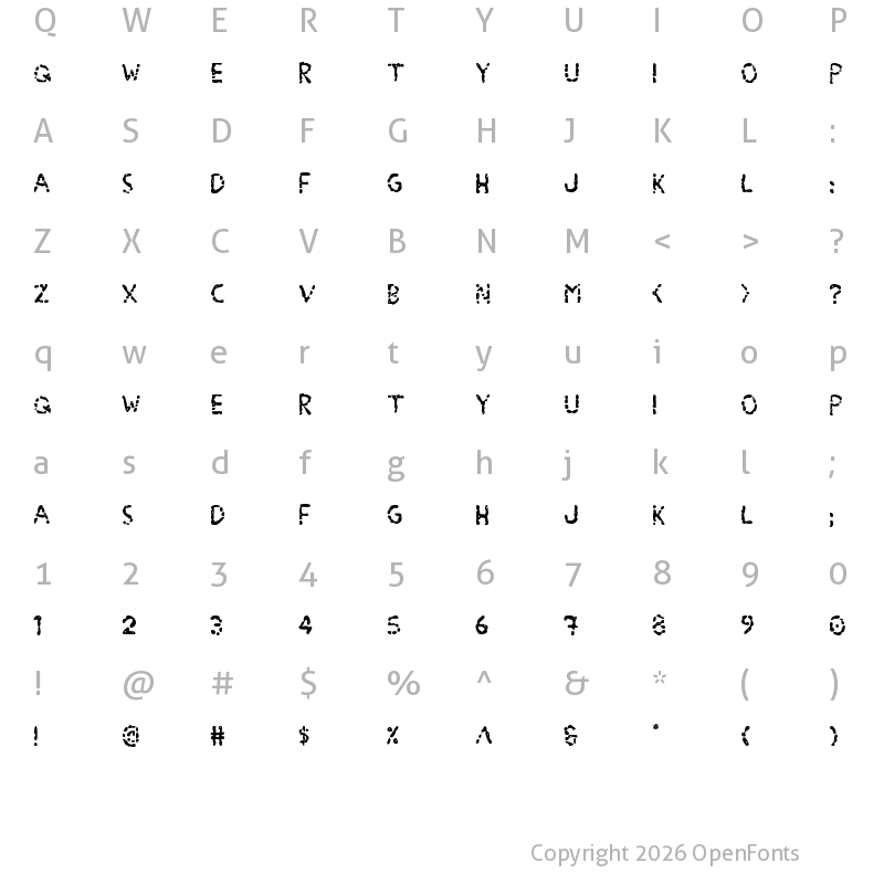 Character Map of Blood Drenched Regular