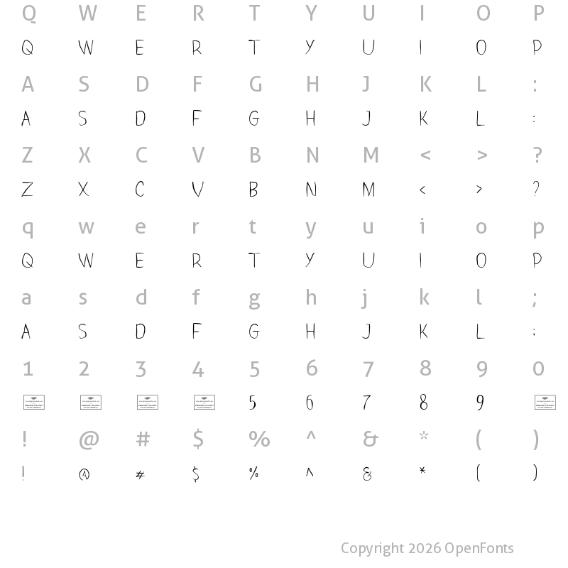 Character Map of Blood Moon Regular